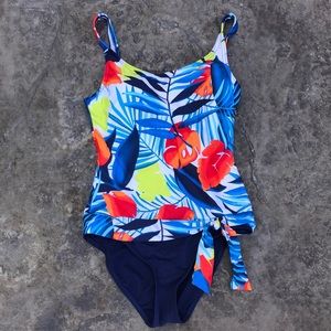 JAG one piece Suit Navy And white Floral Sz M